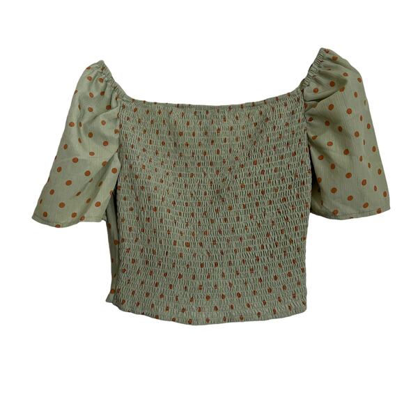 Nasty Gal Polka Dot Smocked Crop Top Size 6 - Picture 5 of 7